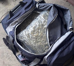 Zabezpieczona marihuana w foliowych woreczkach.