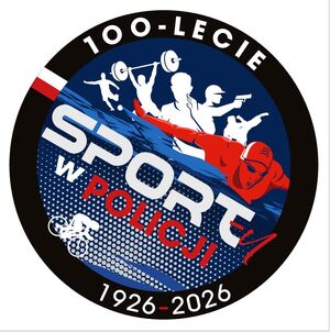 Logo obchodów 100-lecia sportu w Policji.