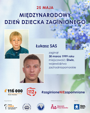 Grafika przedstawiająca zaginioną osobę.