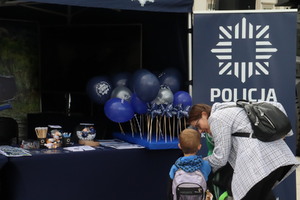 Zdjęcie przedstawia stoisko Biura Logistyki Policji KGP
