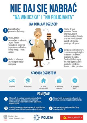 Grafika przedstawiająca wskazówki, jak chronić się przed oszustami.
