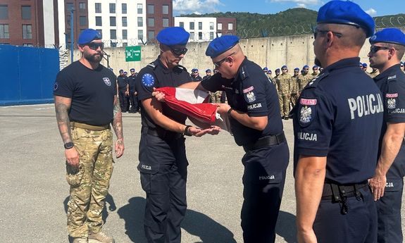 Uroczystości w związku z XXXVIII rotacją Jednostki Specjalnej Polskiej Policji (JSPP) Misji Unii Europejskiej w zakresie praworządności EULEX w Kosowie