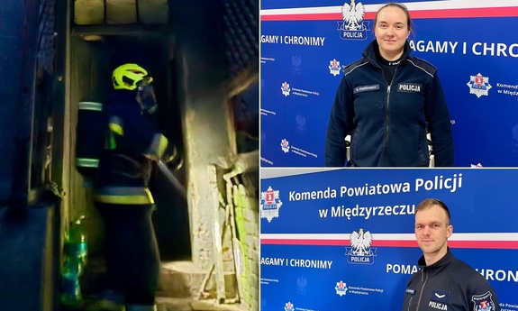 Z komina wydobywał się ogień - policjanci uratowali seniorkę przed pożarem