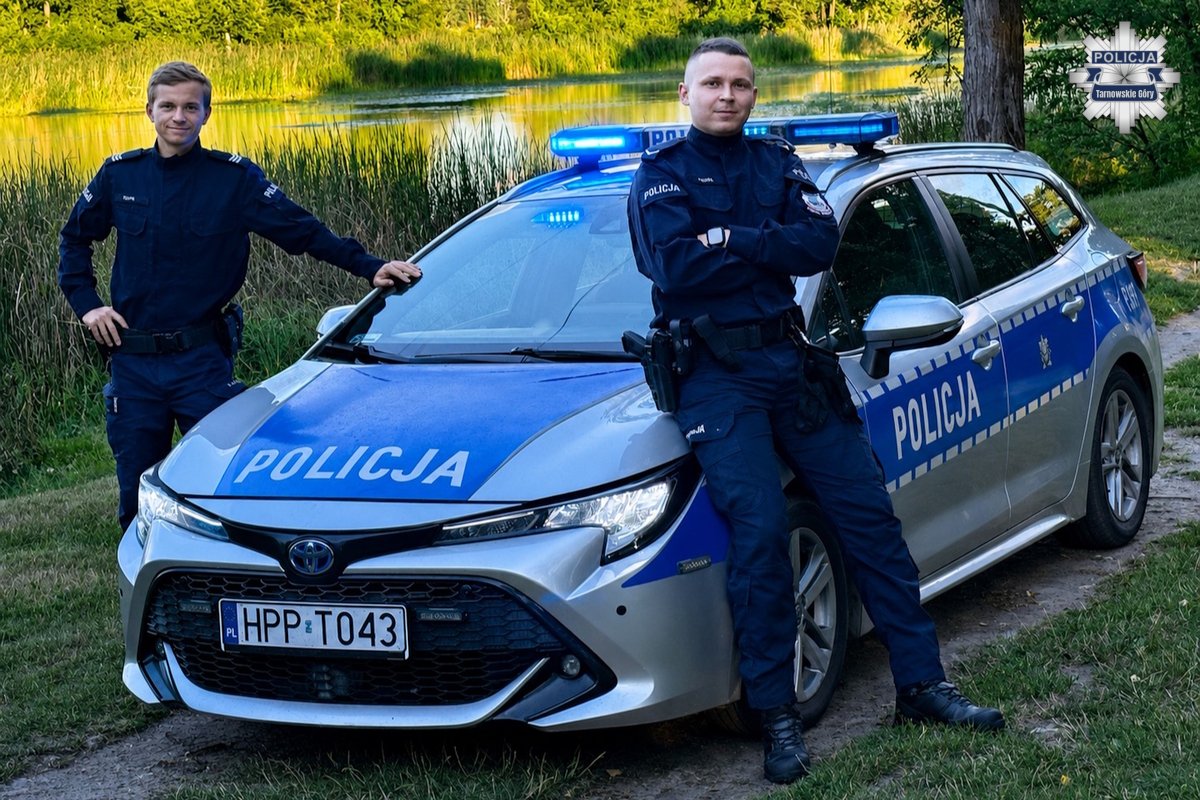 Policjanci z Kalet byli pierwsi na miejscu pożaru.