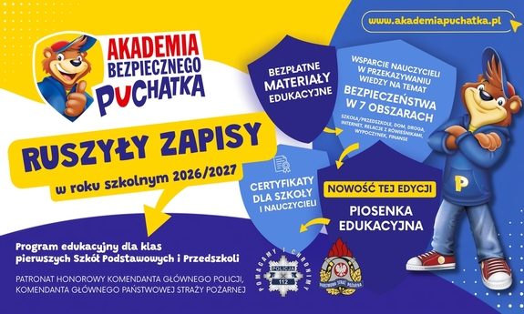 Mądrzej, pewniej, razem! realizowane są zapisy do Akademii Bezpiecznego Puchatka – jednego z największych bezpłatnych programów edukacyjnych w Polsce