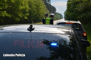 policjanci prowadzący kontrolę drogową