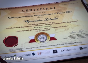 Certyfikat bezpieczeństwa w ruchu drogowym dla województwa lubuskiego