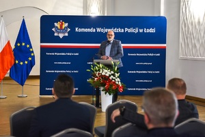 Konferencja podsumowująca projekt, wystąpienie inspektora Dariusza Walichnowskiego.