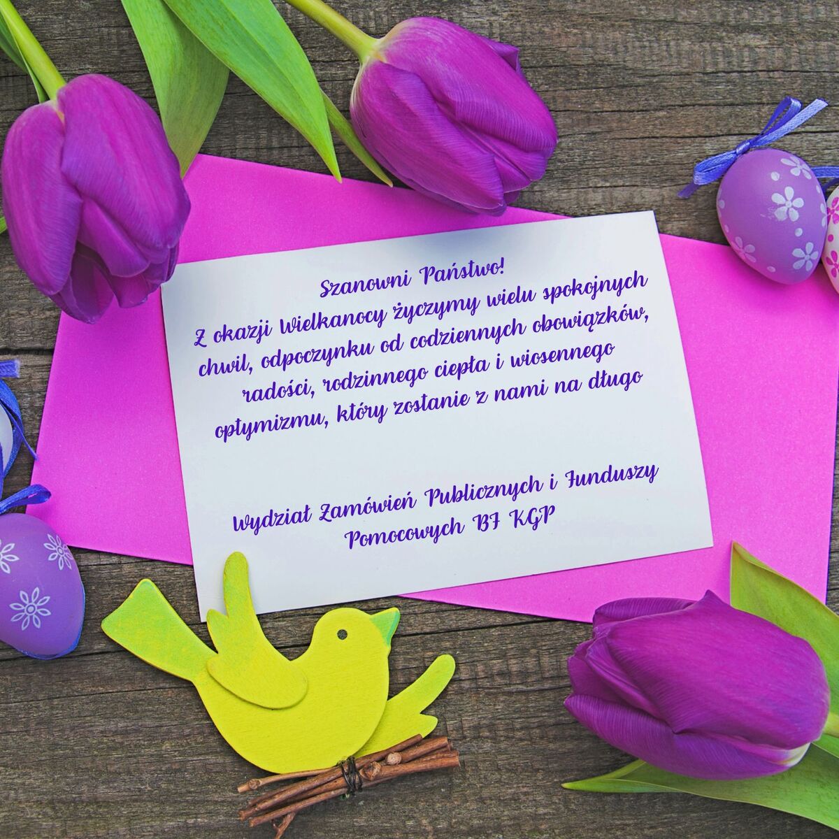 Zdjęcie przedstawia graficznie opracowane życzenia, które znajdują się we wstępie