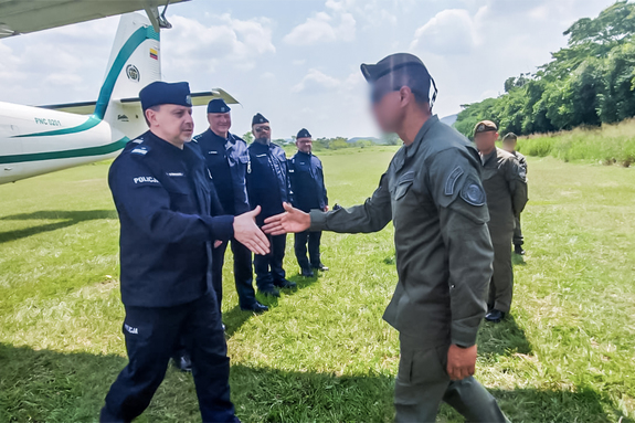 Spotkanie delegacji Polskiej Policji z przedstawicielami strony kolumbijskiej.