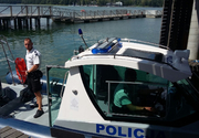 Policyjni wodniacy na Jeziorze Ukiel