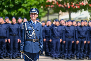 kolorowe zdjęcie policjantów Kompani Honorowej Policji