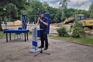 Uroczystości związane z wmurowaniem aktu erekcyjnego pod budowę Posterunku Policji w Domaniowie