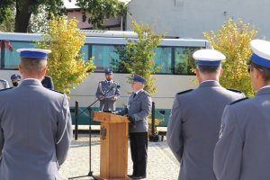 wystąpienie komendanta Powiatowego Policji w Środzie Śląskiej