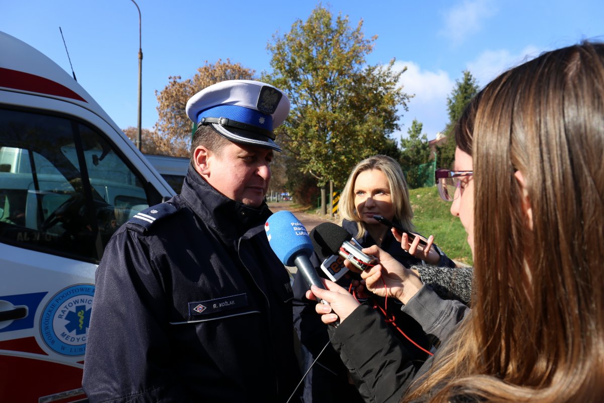 funckjonariusze KWP w Lublinie podzcas briefingu