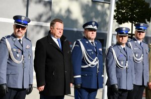 Wiceminister i kierownictwo podlaskiej policji.