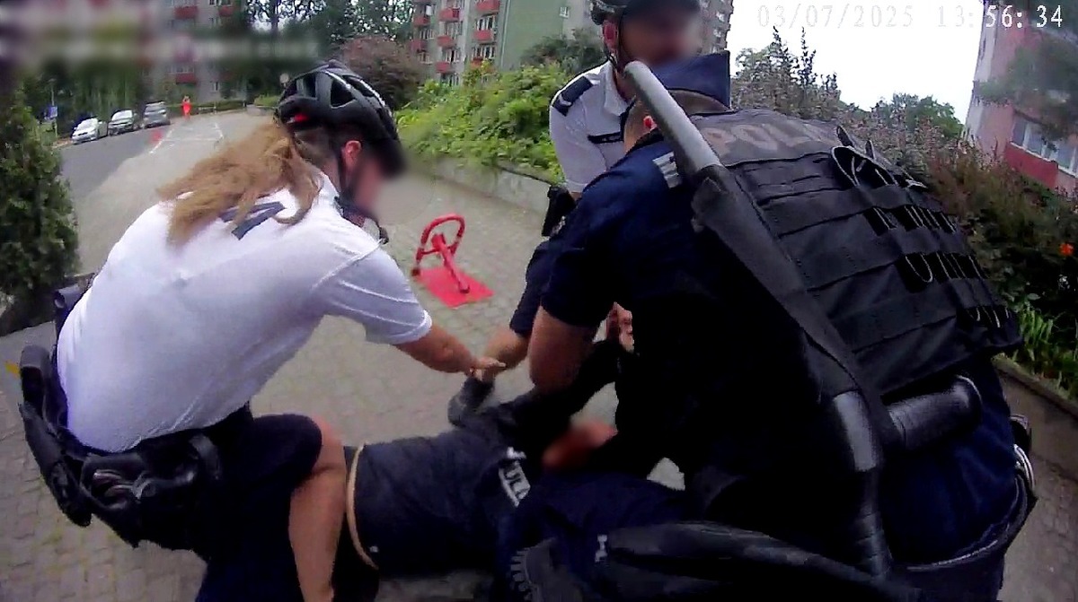 zdjęcie: policjanci podczas interwencji