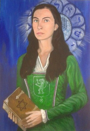portret kobiety w zielonej sukni